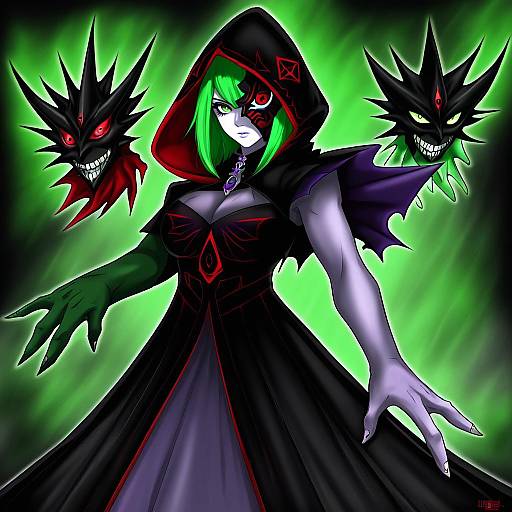 Illustration of Diabellstar the black witch, yu-gi-oh! in the style of Tebi (tbd11)