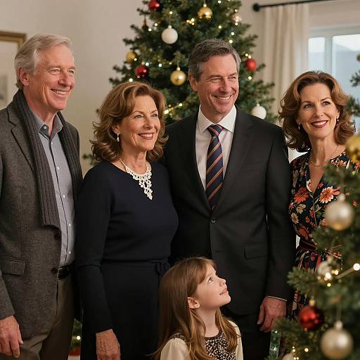 Multigenerational Family Celebrating Christmas Indoors