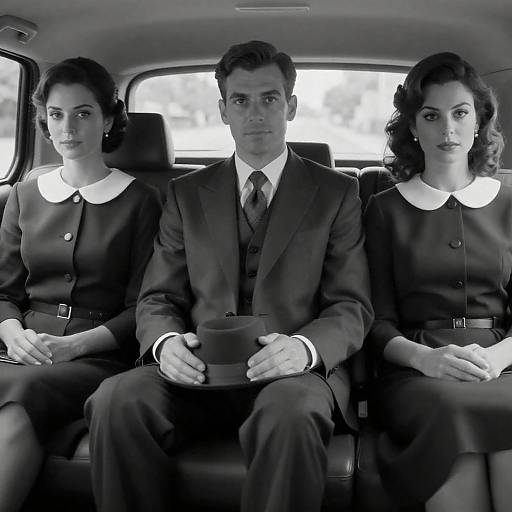 Vintage Trio in a Classic Car