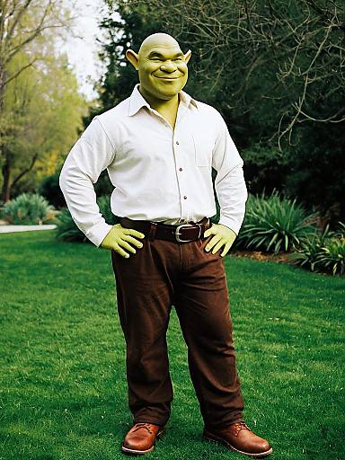 Handsome Shrek Costume Outdoors