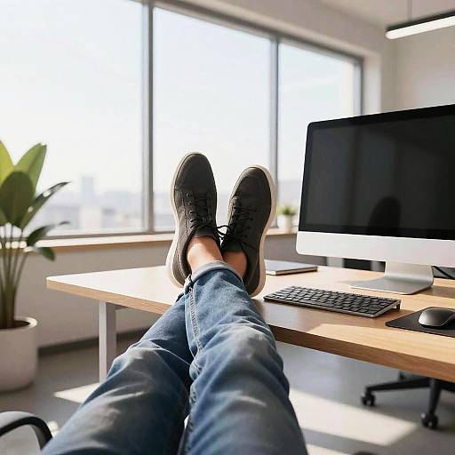 Casual Office Vibes with Sunlight