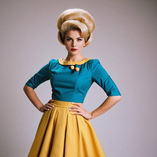 Elegant Retro Woman in 1960s Inspired Dress