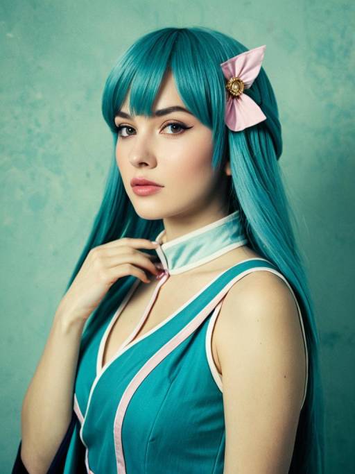 Cosplay Woman as Lacus Clyne