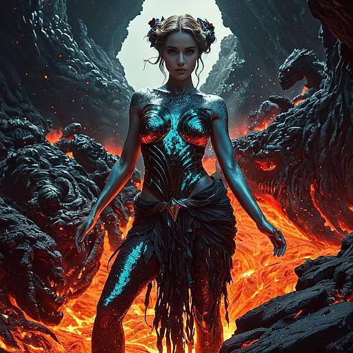 Nymph Goddess Emerging from Lava