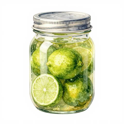 Minimalist Limes Jam Watercolor Art