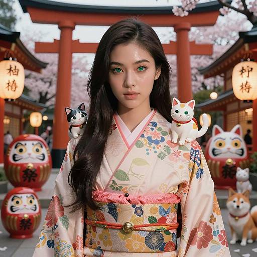 Dreamy Japanese Geisha in Artistic Styles