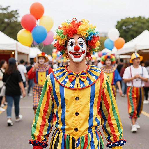 Bright Clown at Lively Outdoor Festival