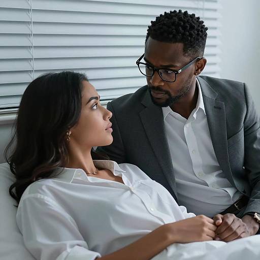 Intimate Portrait of a Couple in Blue