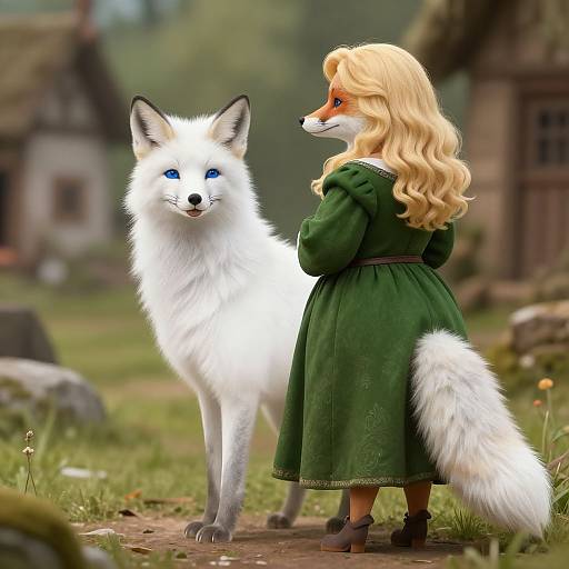 Plump Female Fox in Medieval Dress