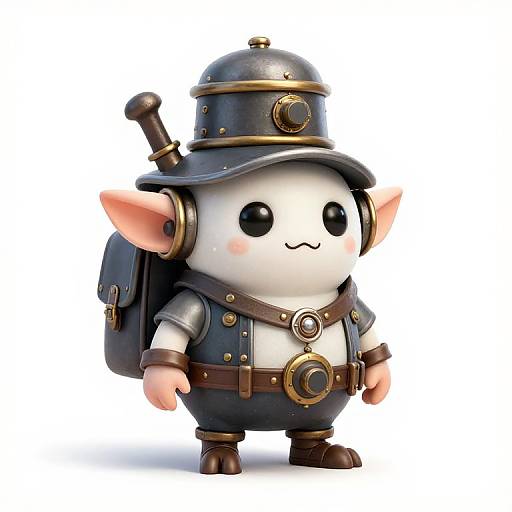 Cute Tiny Steam Punk Salt Goblin