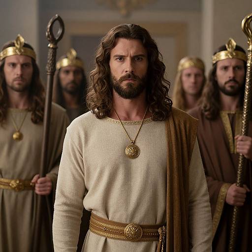 Regal Ancient Men with Crowns