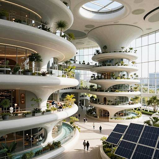 Solarpunk Architecture with Sustainable Ecosystems