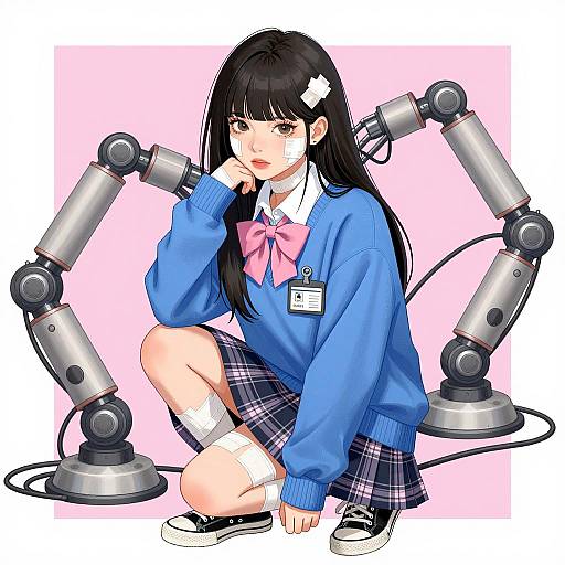 Young Woman in Futuristic Setting