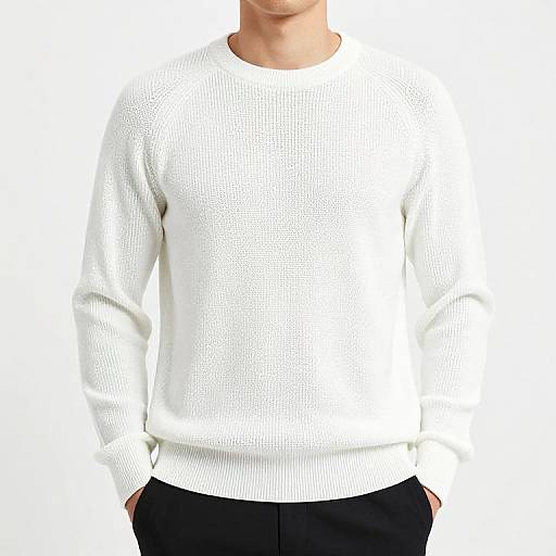 Cozy White Knitted Sweater Fashion
