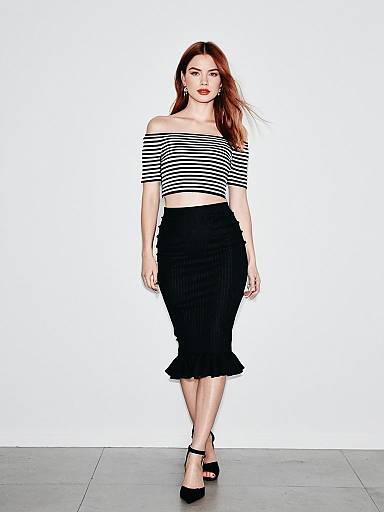 Chic Woman in Trendy Night-Out Fashion