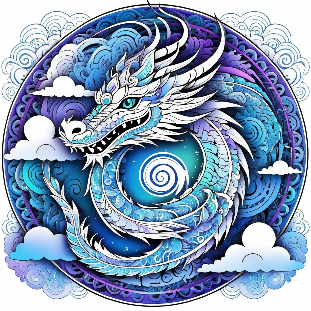 Intricate Dragon Mandala Design Artwork