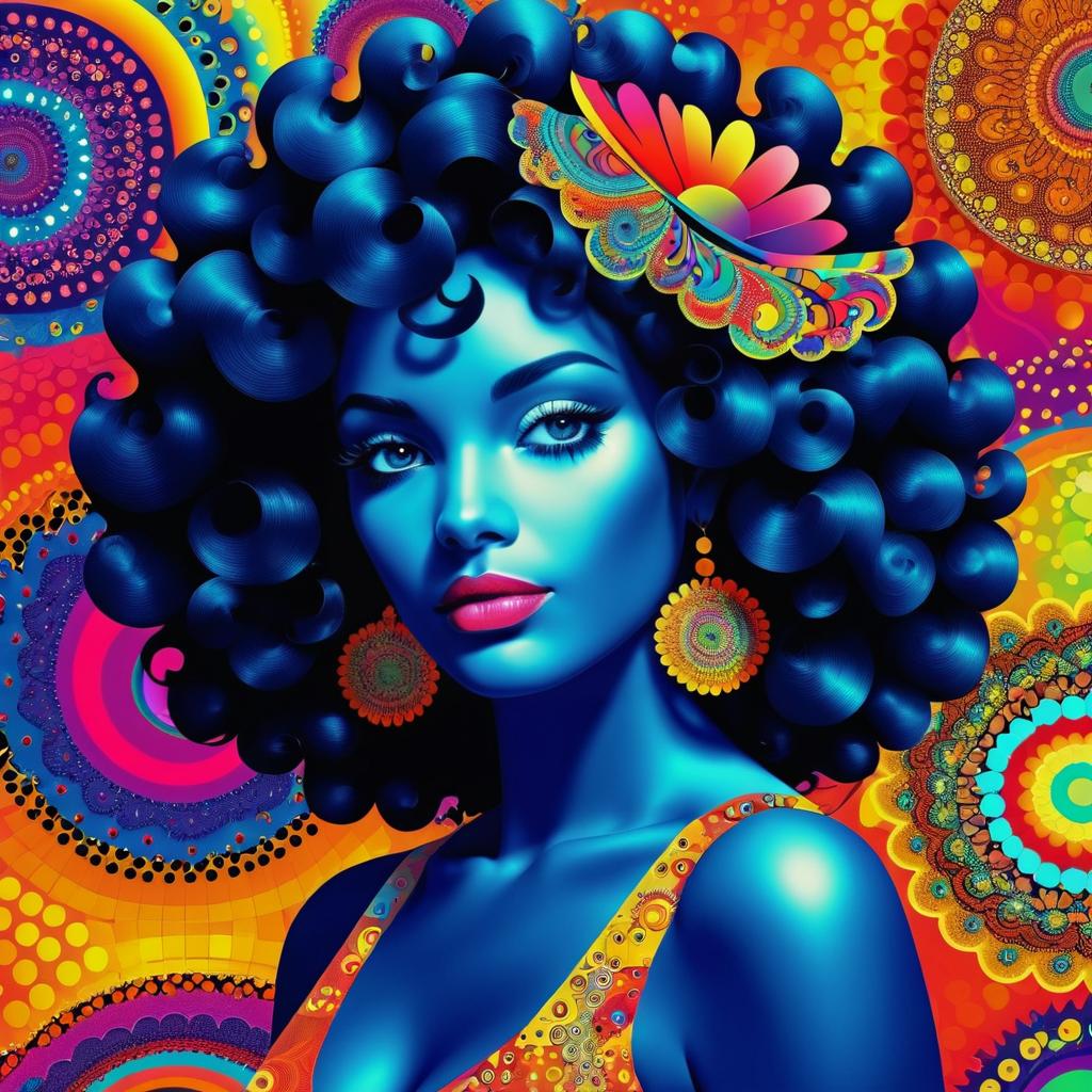 Radiant Brazilian Woman in Psychedelic Style