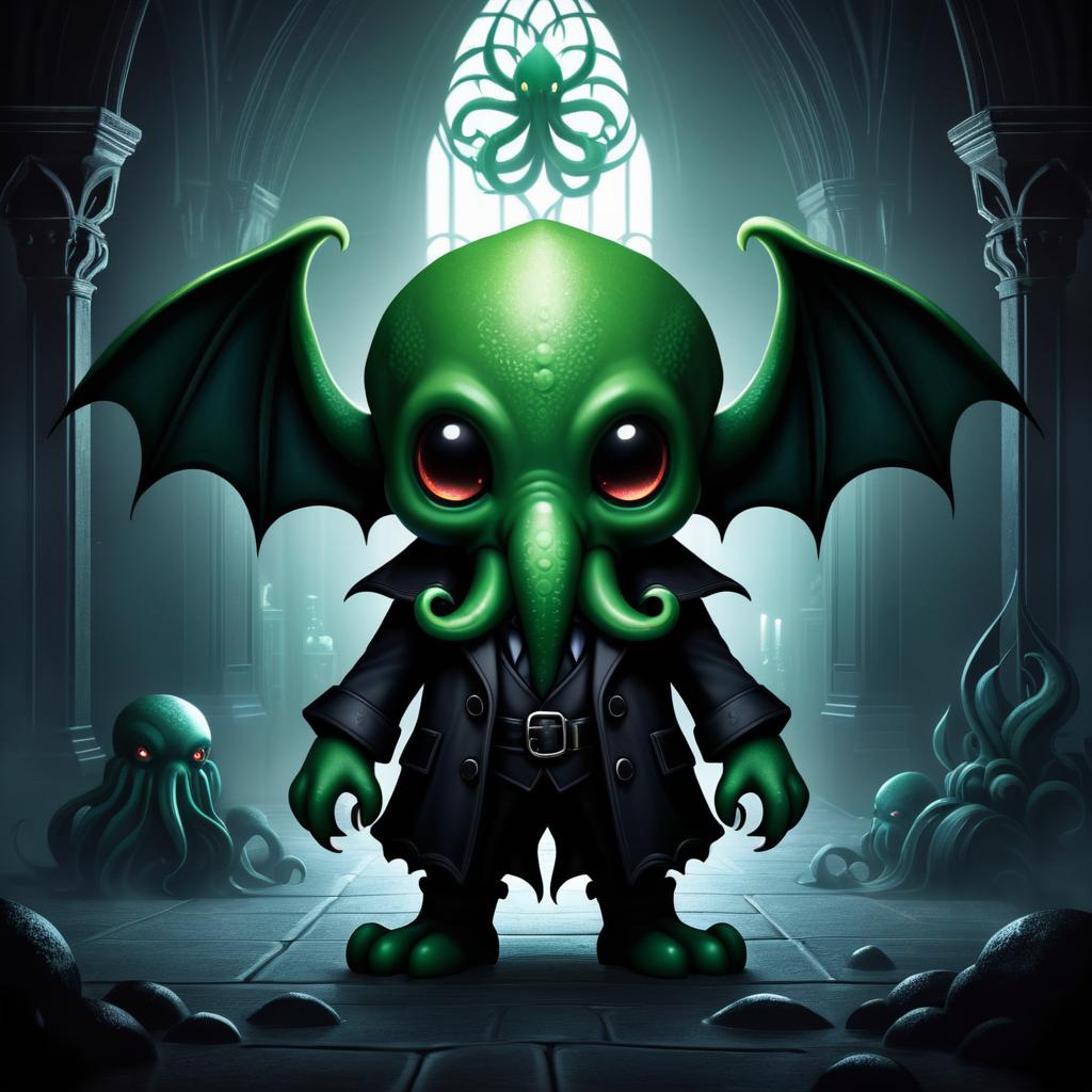 Cute Cthulhu in Gothic Dark Art