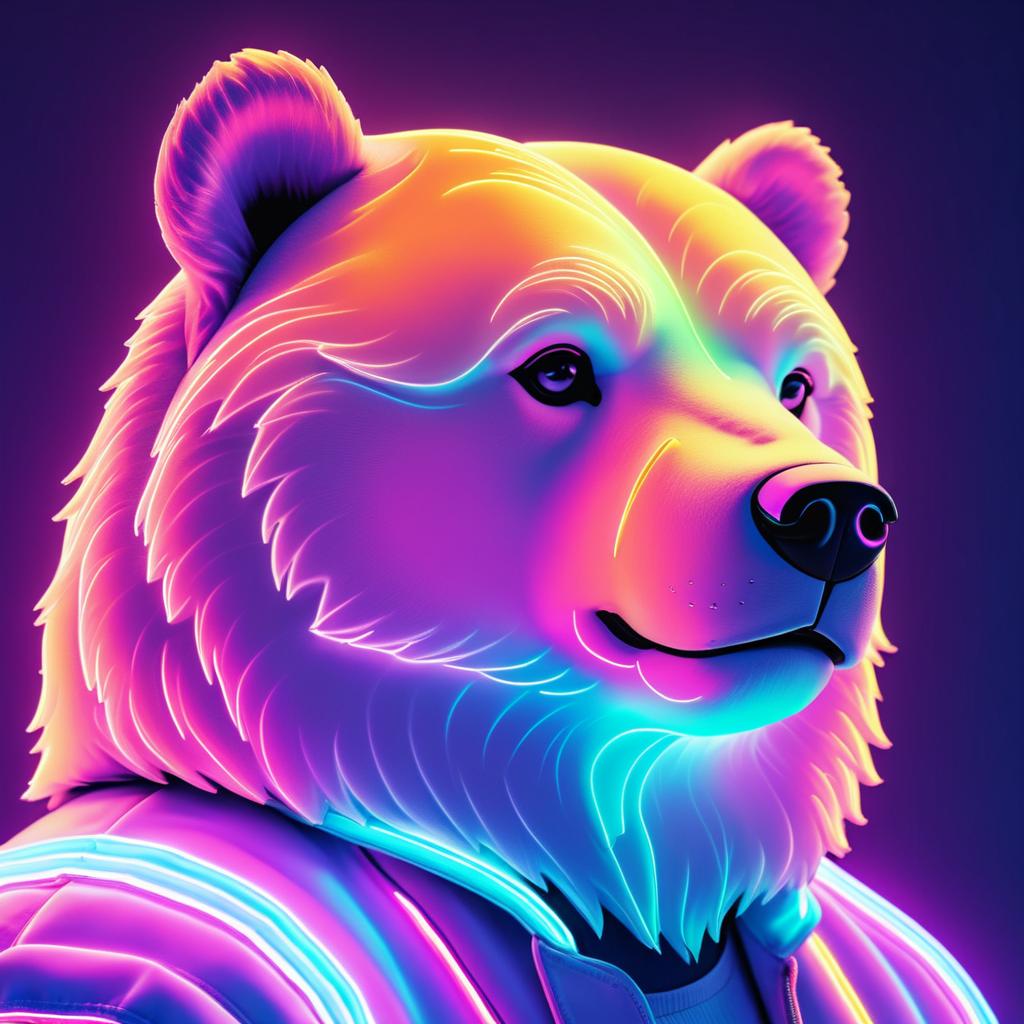 Retro Light-Colored Bear Profile Photo