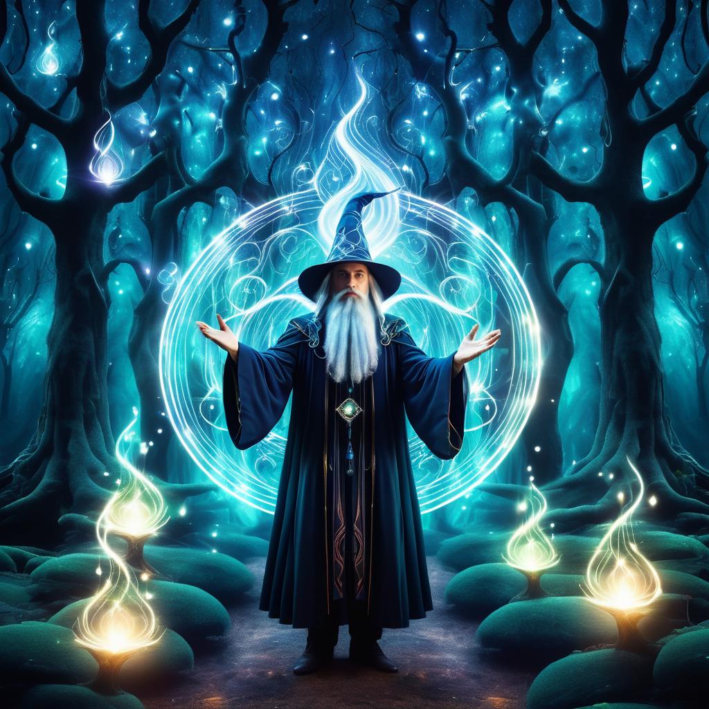 Mystic Wizard in Enchanted Forest