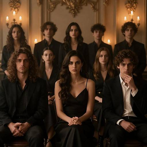 Mysterious Gathering in Dim Light