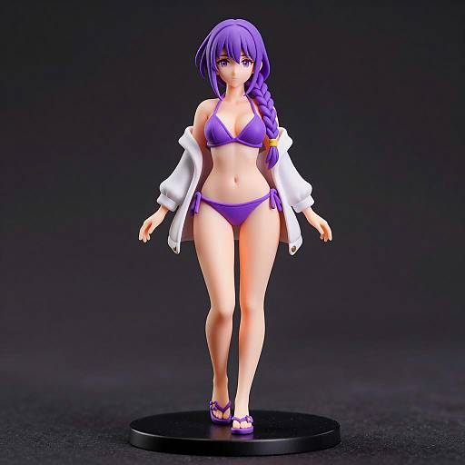 Anime Figurine: Sexy Woman with Purple Hair