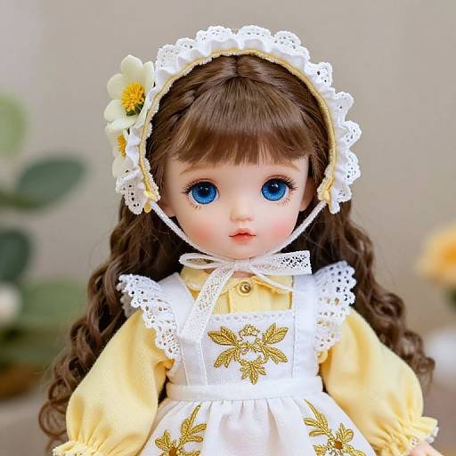 Elegant Doll in Yellow Outfit
