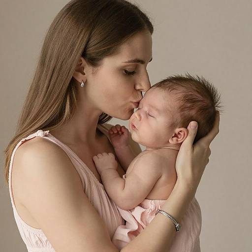 Tender Moment: Woman and Sleeping Newborn