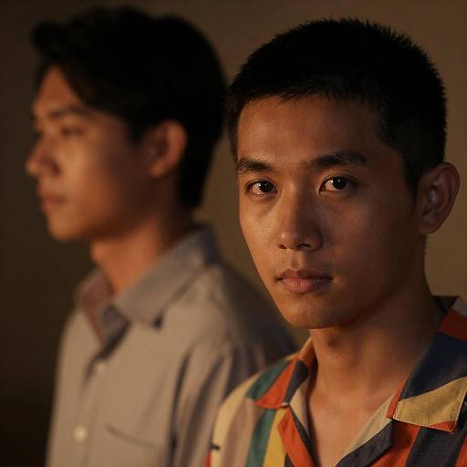 Intense Gaze in Warm Lighting