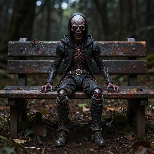 Sinister Action Figure on Rustic Bench