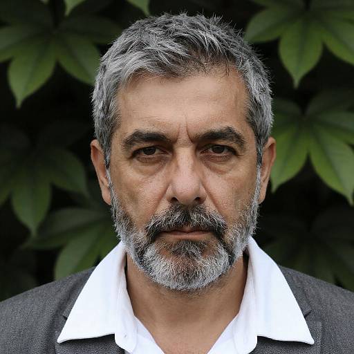 Intense Gaze of a Middle-Aged Man