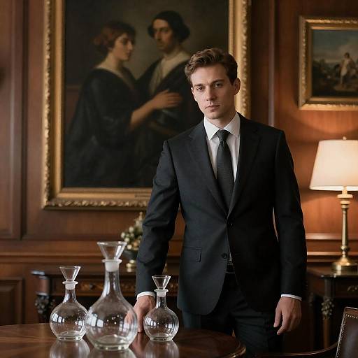 Serious Man in Wood-Paneled Room