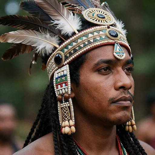 Close-Up of West Indian Man in Headdress
