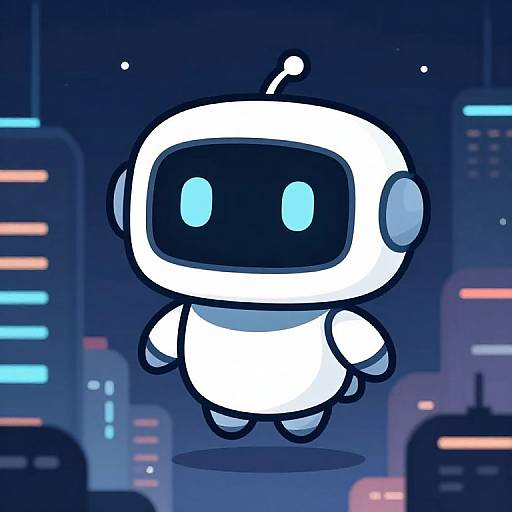 3D Cute Floating Cyberpunk Robot