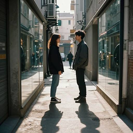 Mirrored Shadows in Urban Alley