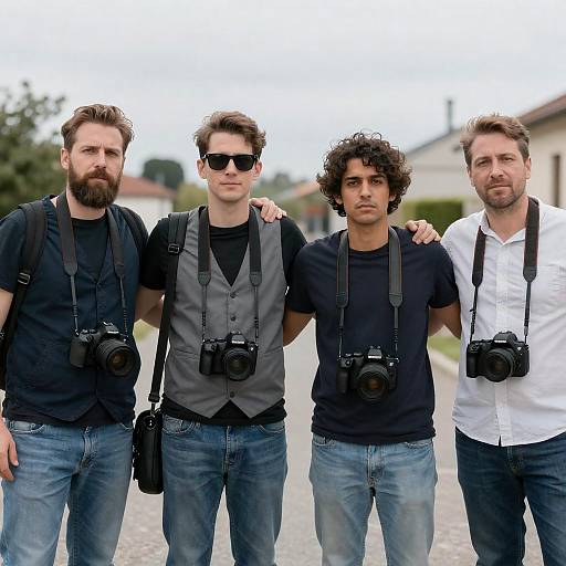 Four Photographers Posing Outdoors Together