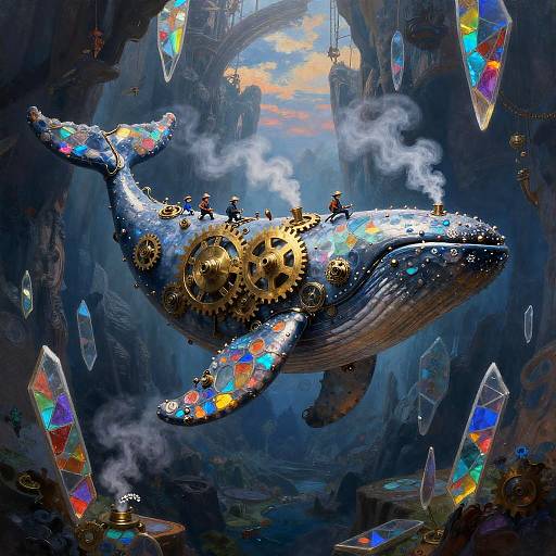 Clockwork Whale in Stained-Glass Canyon