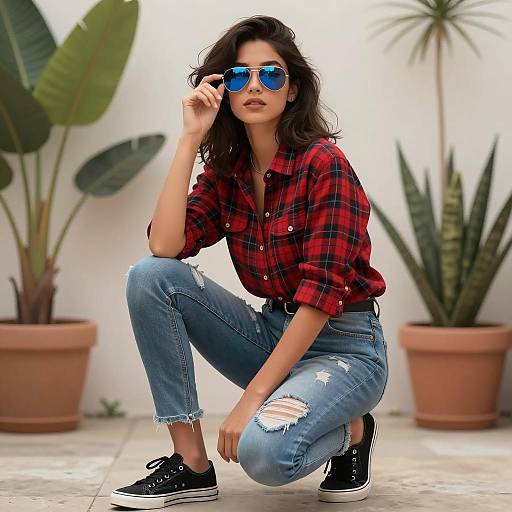 Chic Young Woman in Outdoor Setting