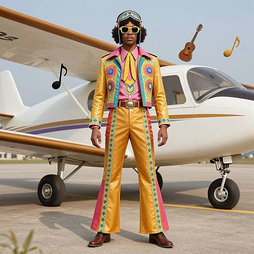 Funky 70s Soul Plane Pilot Outfit