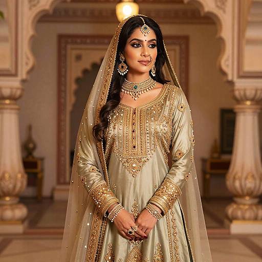 Regal Pathani Suit with Gold Embellishments