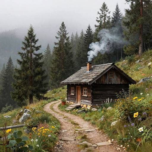 Rustic Cabin by Misty Mountain Trail