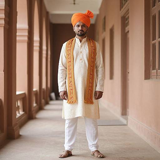 Man in Traditional Indian Outfit