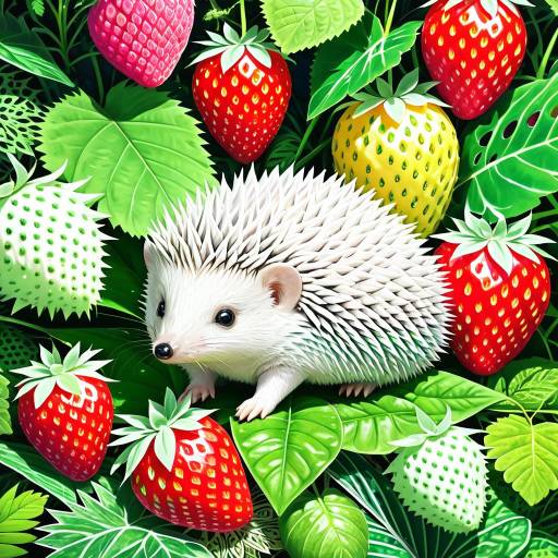 Miniature Hedgehog on a Giant Strawberry Miniature Hedgehog on a Giant Strawberry