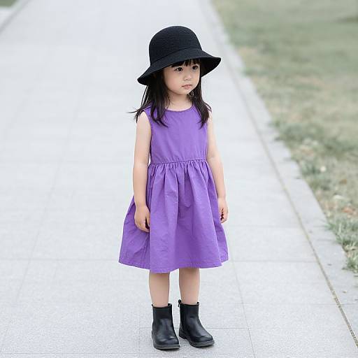 Young Girl in Purple Dress