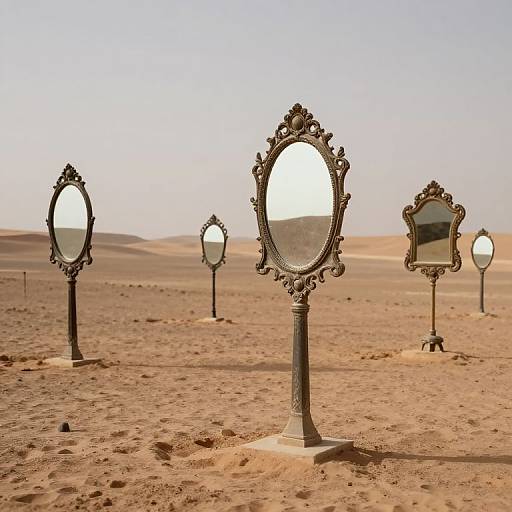 Ornate Mirrors in Desert Solitude
