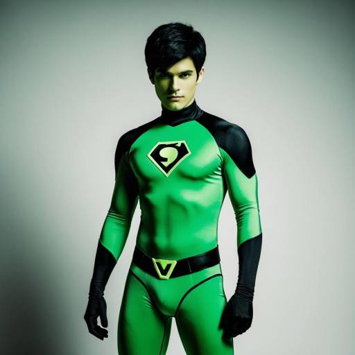 Male Superhero in Green Bodysuit