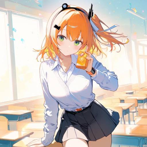 Lively School Cafeteria Scene with Adachi Rei