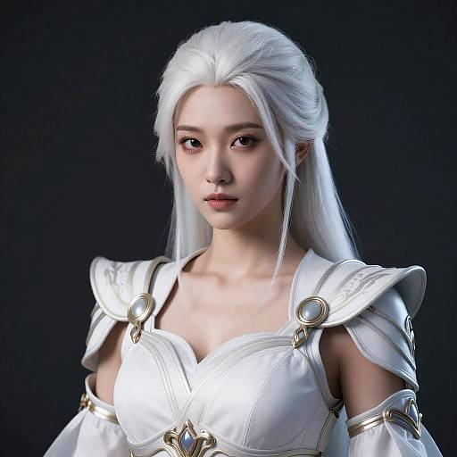 Hyperreal Portrait of Asian Woman Warrior