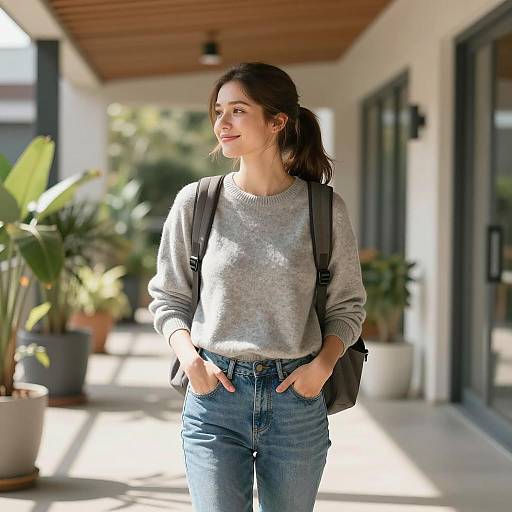 Casual Engagement in Sunlit Modern Setting