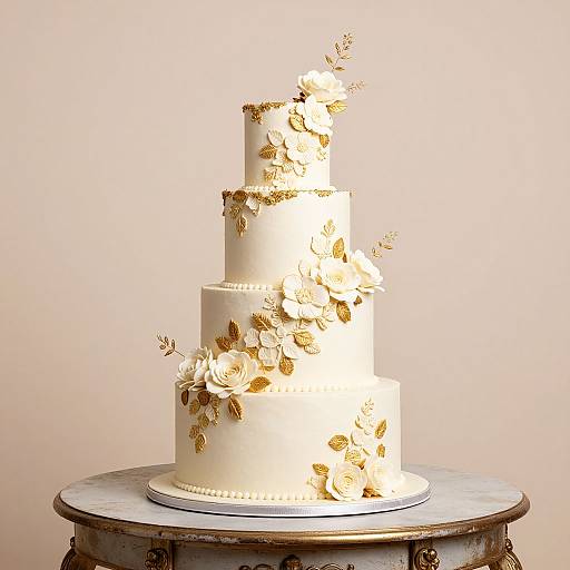Elegant Floral Tiered Cake Display